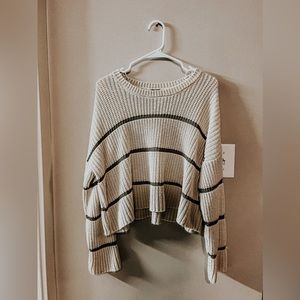 Striped crop sweater